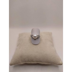 Anello oro brillanti e perla