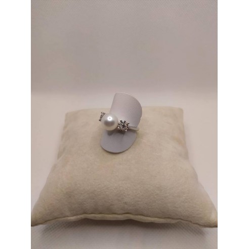 Anello oro brillanti e perla