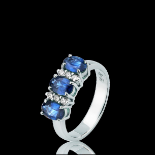 Anello oro brillanti e zaffiri