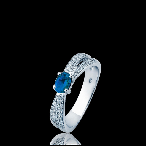 Anello oro brillanti e zaffiri