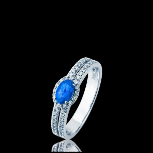 Anello oro brillanti e zaffiro