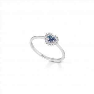 Anello ozaffiro e brillanti