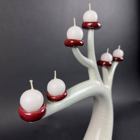 Candelabro Maestrale Bianco craquelé