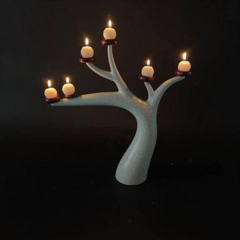 Candelabro Maestrale Bianco craquelé